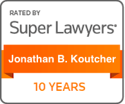 Jonathan B. Koutcher of Pearson Koutcher Law receives an award for ten years in Philadelphia workers' compensation law from Super Lawyers, an online lawyer selection site providing users with the top five percent of attorneys in a user's area.